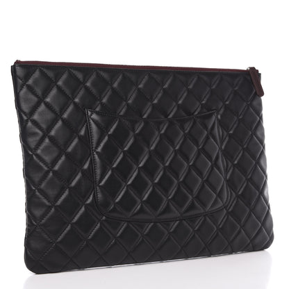 Chanel Lambskin Quilted Large Cosmetic Case Black 2 of 7