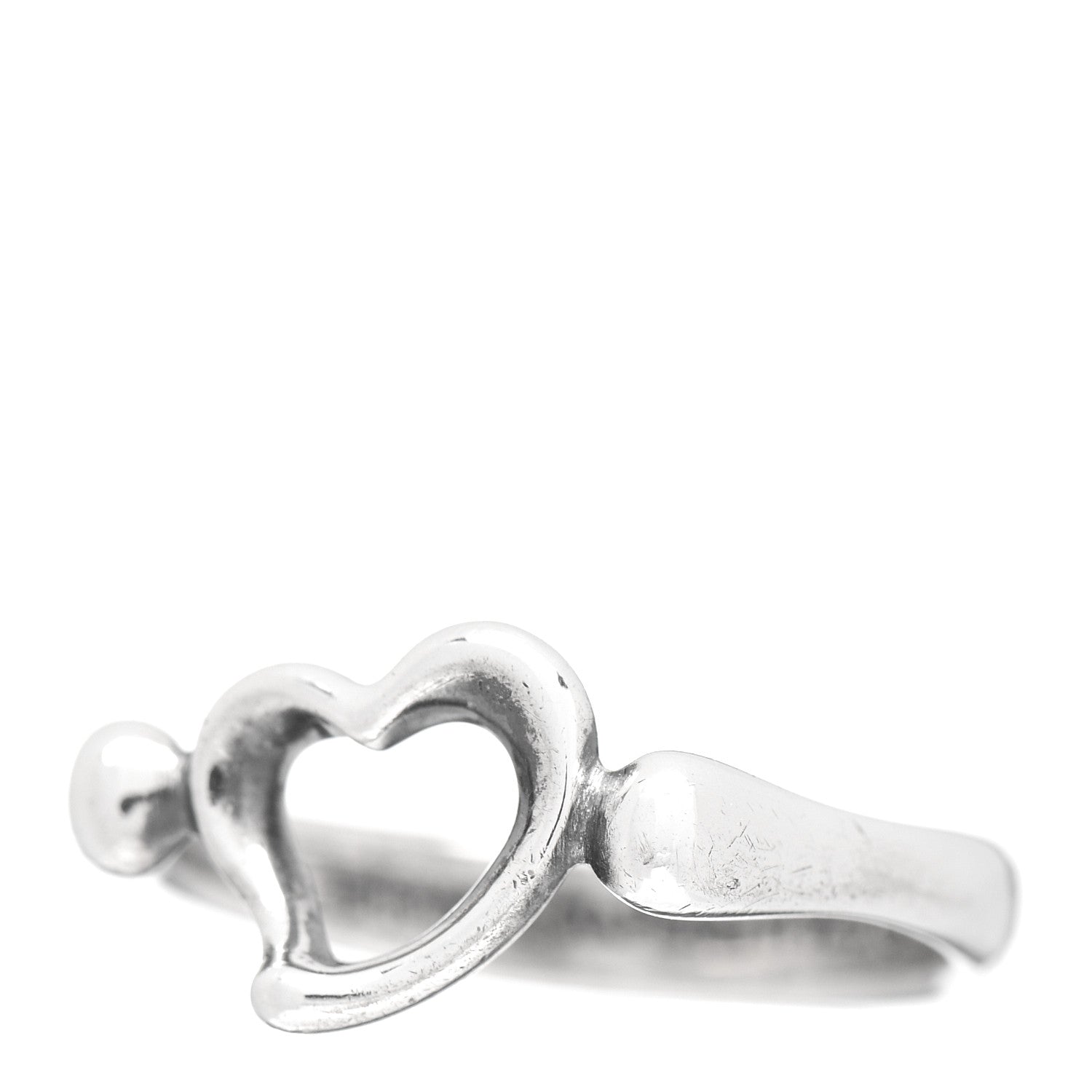 Tiffany Sterling Silver Elsa Peretti Open Heart Ring 50 5.5 3 of 4