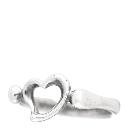 Tiffany Sterling Silver Elsa Peretti Open Heart Ring 50 5.5 3 of 4