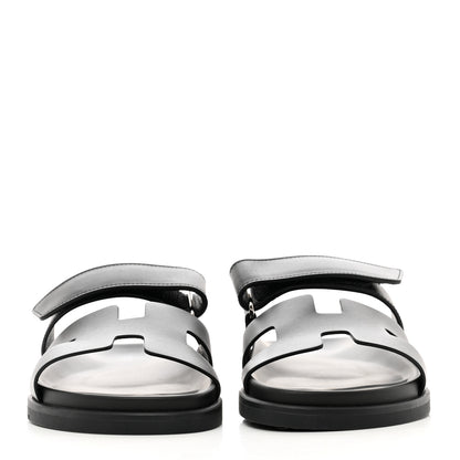 Hermes Calfskin Womens Chypre Sandals 38 Black 2 of 8