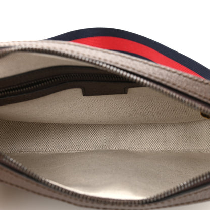 Gucci GG Supreme Monogram Textured Dollar Calfskin Web Ophidia Wristlet Shoulder Bag Beige Ebony New Acero 5 of 12