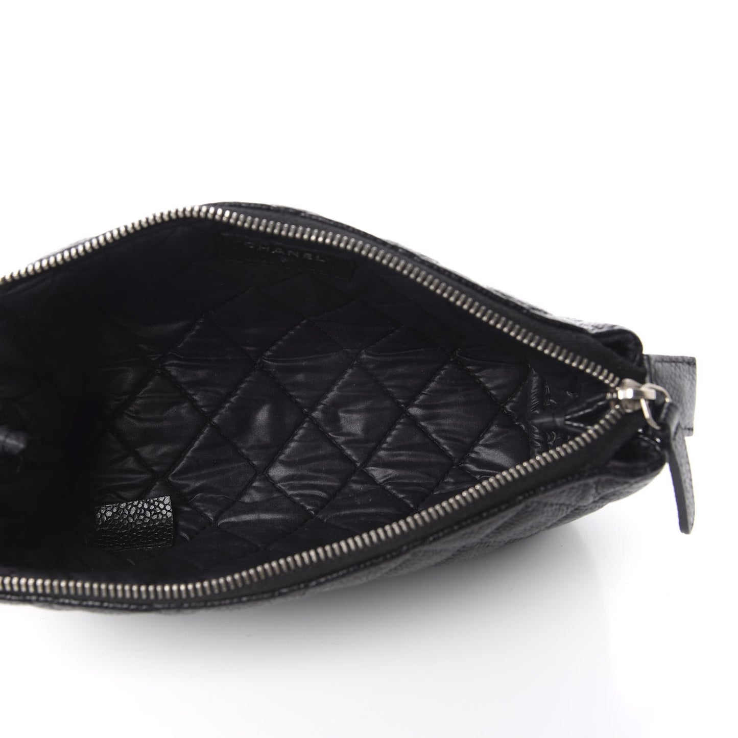Caviar Quilted Cosmetic Case Black