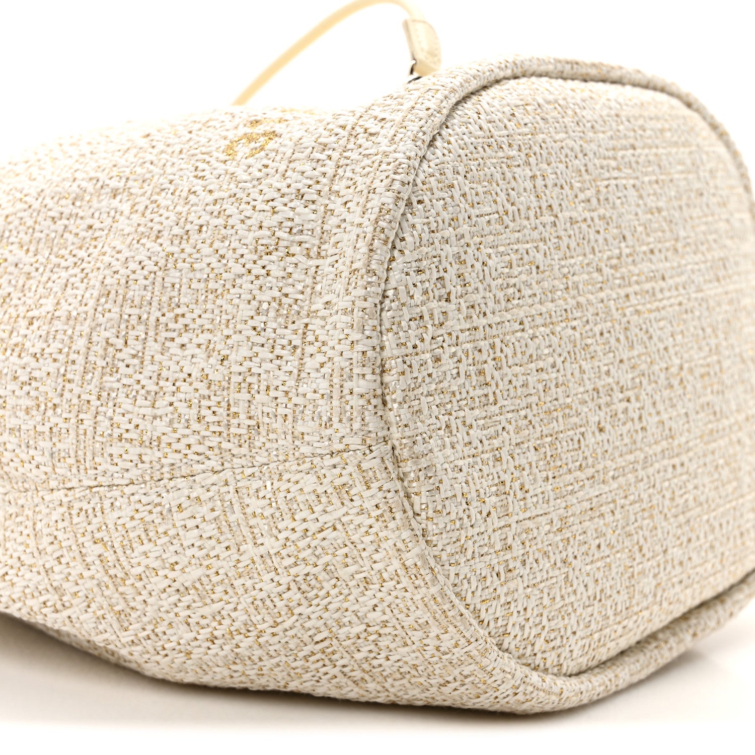 Chanel Lurex Boucle Deauville Drawstring Bucket Bag Ivory 9 of 10
