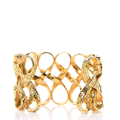 Chanel Twisted Logo Cuff Gold 3 of 5