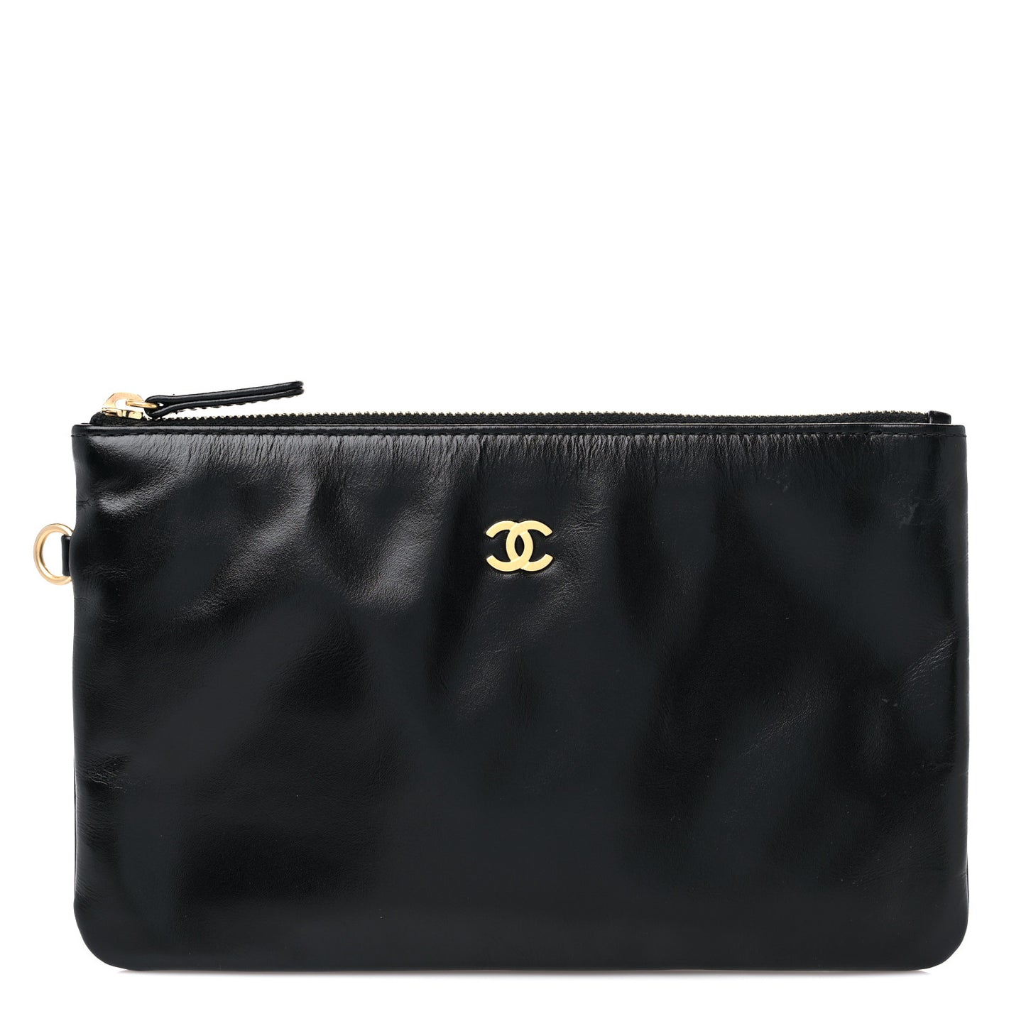 Shiny Calfskin Chanel 22 Removable Pouch Black