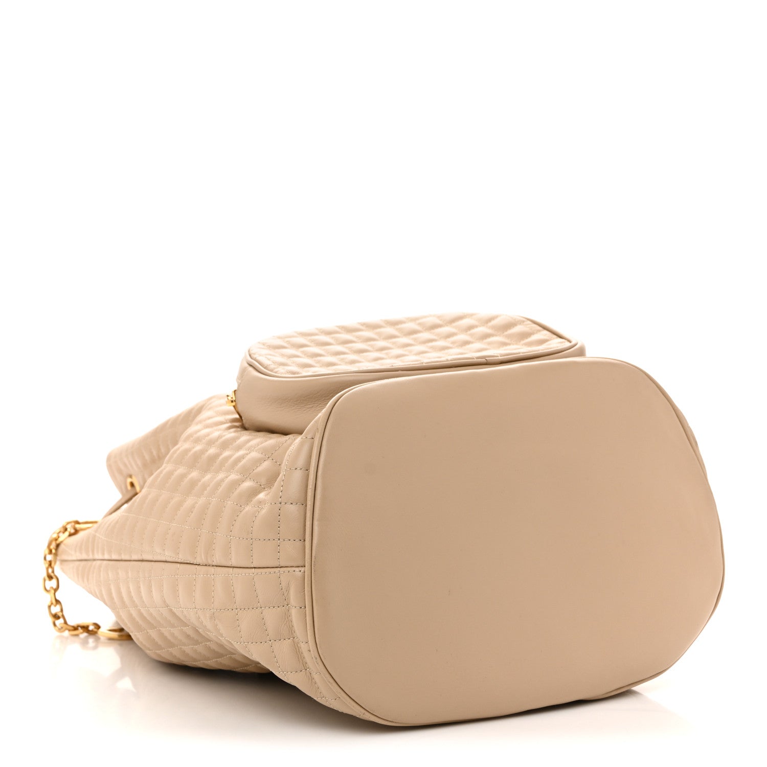Celine Calfskin Quilted Medium C Backpack Beige 4 of 14