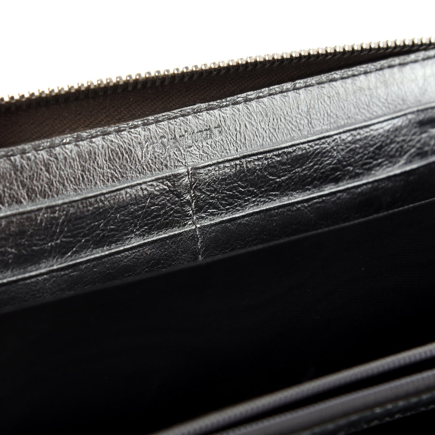 Metallic Calfskin Belle De Jour Zip Around Wallet Moon