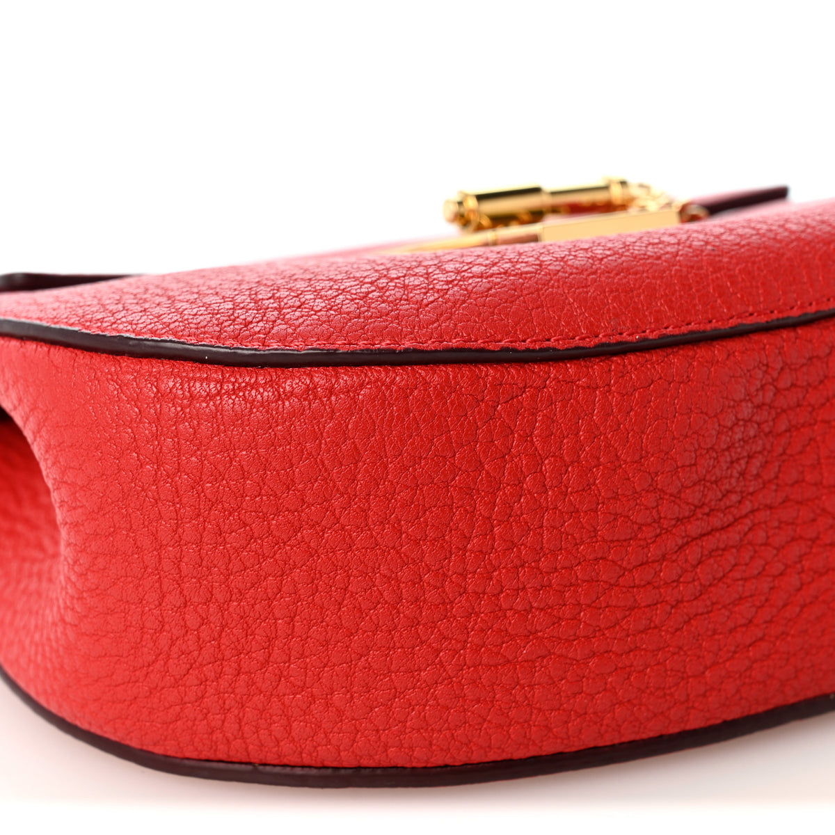Grained Lambskin Drew Shoulder Bag Plaid Red