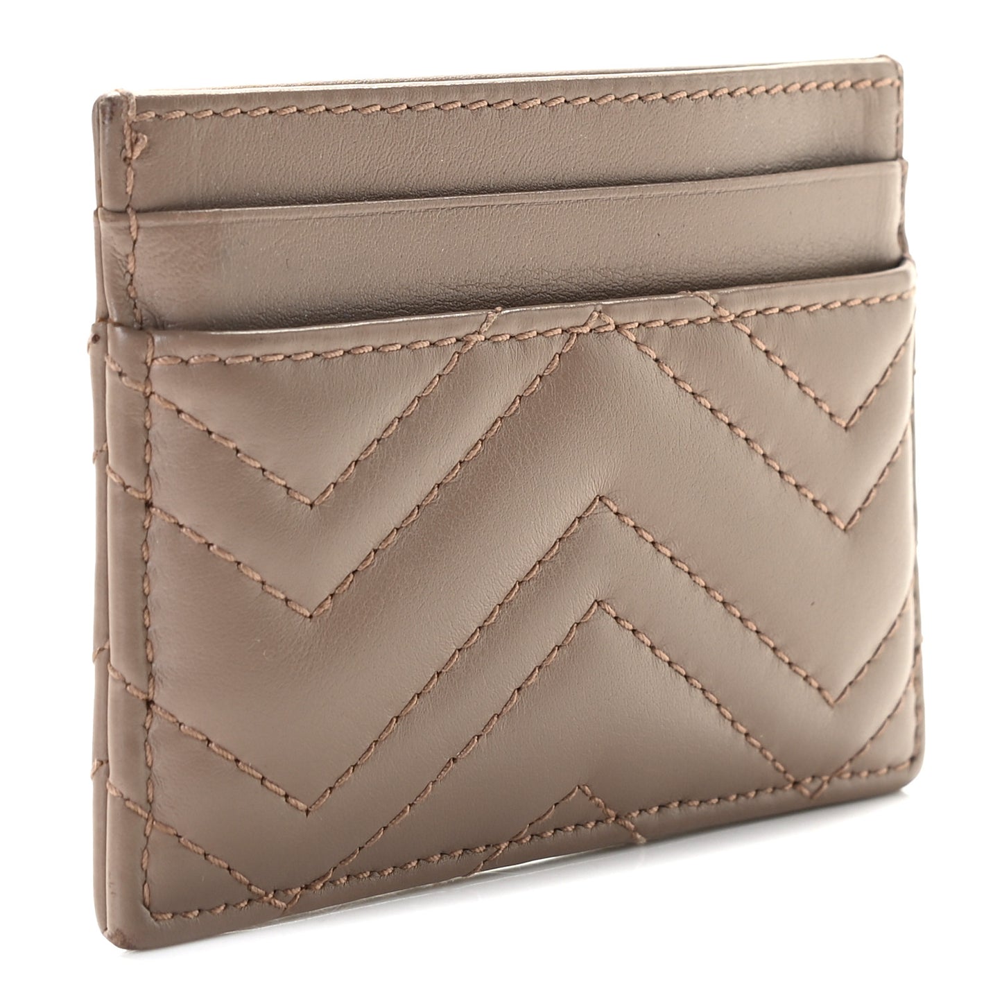Calfskin Matelasse GG Marmont Card Holder Porcelain Rose