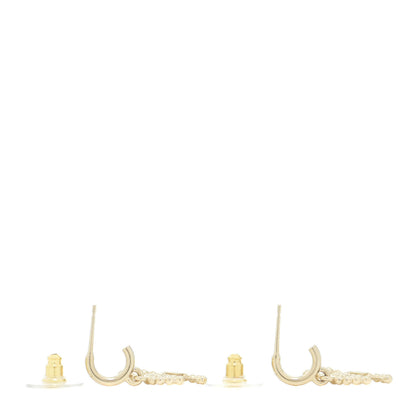 Chanel Metal Bead CC Drop Earrings Gold 3 of 5