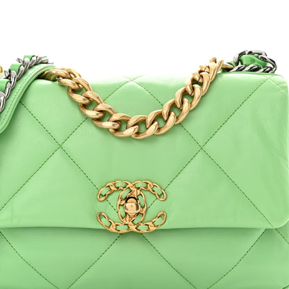 Chanel Lambskin Quilted Medium Chanel 19 Flap Green 8 of 11