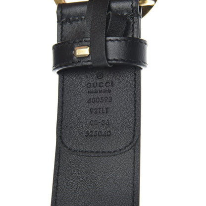 Gucci GG Supreme Monogram Matte Plutone Calfskin Double G 40mm Belt 90 36 Beige Ebony Black 3 of 5