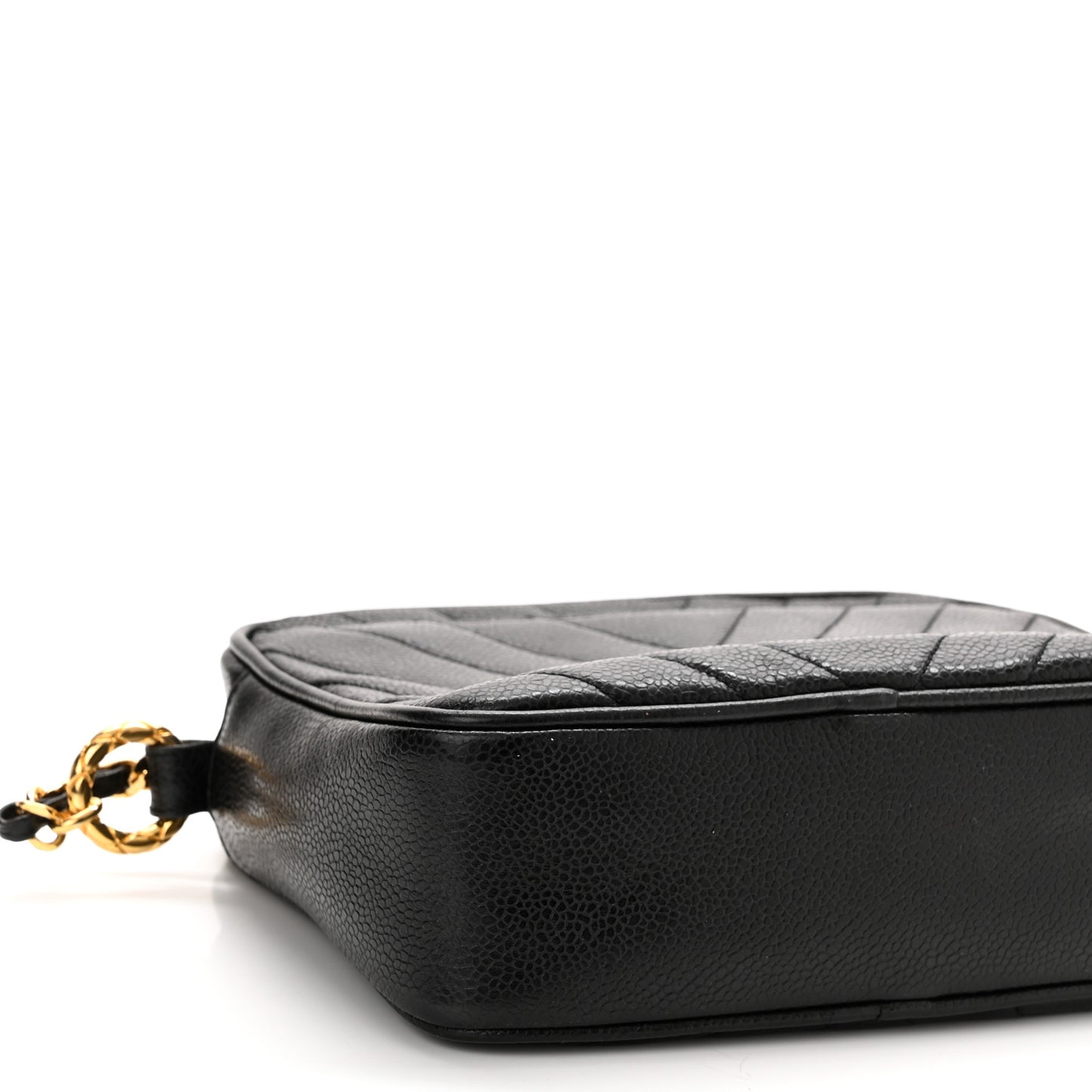Caviar Chevron Quilted Camera Case Black