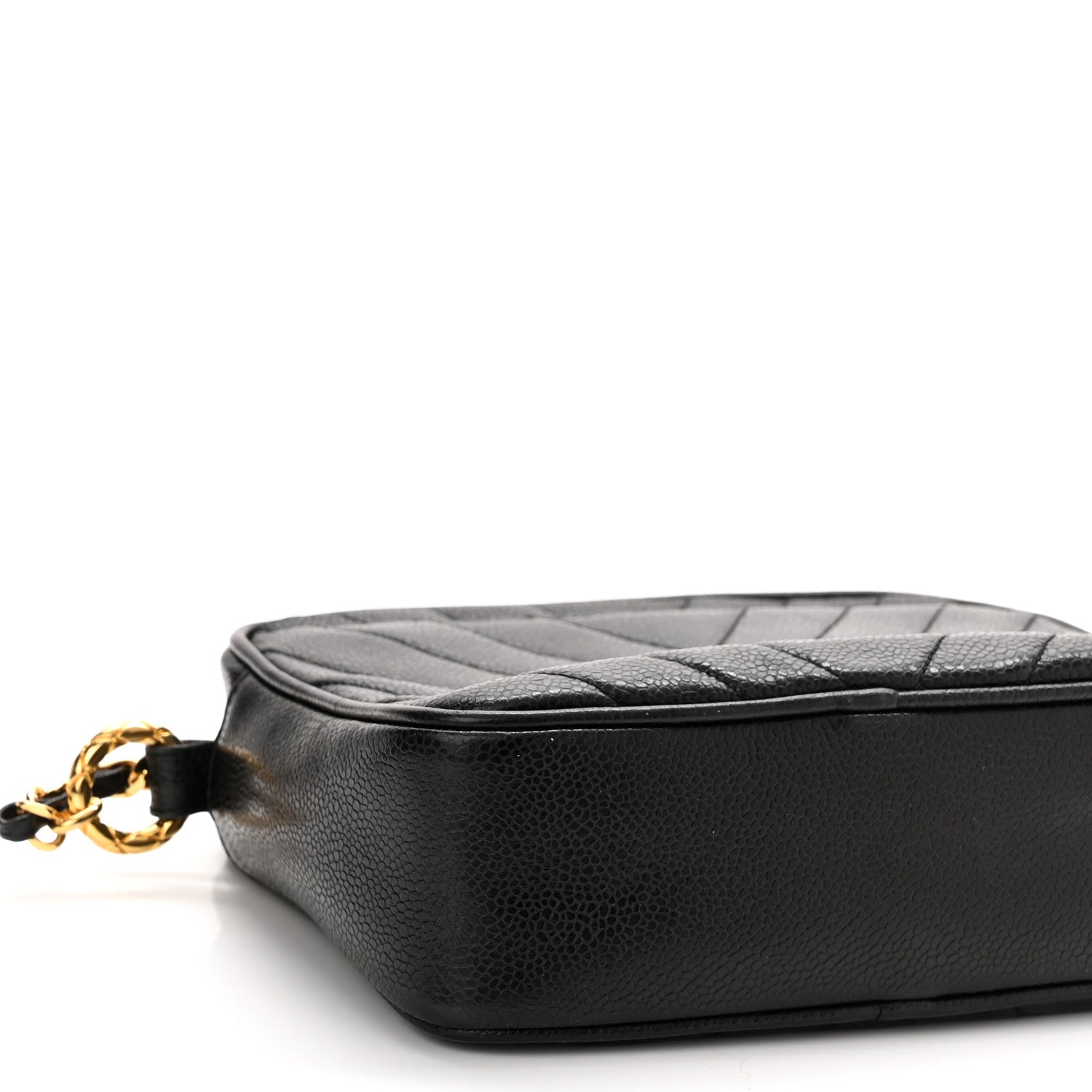 Chanel Caviar Chevron Quilted Camera Case Black 9 of 10