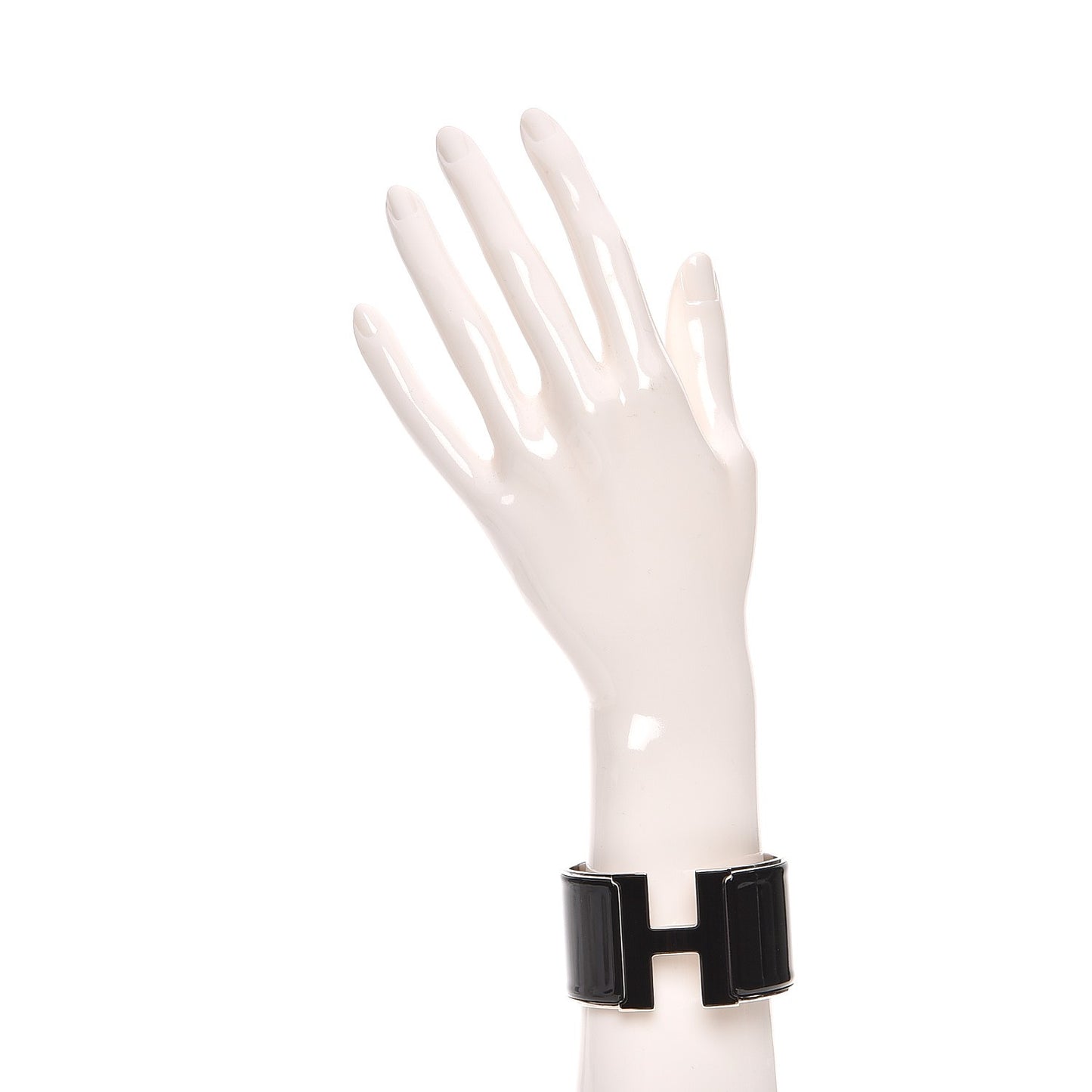 Enamel Extra Wide Clic Clac H Bracelet PM Black