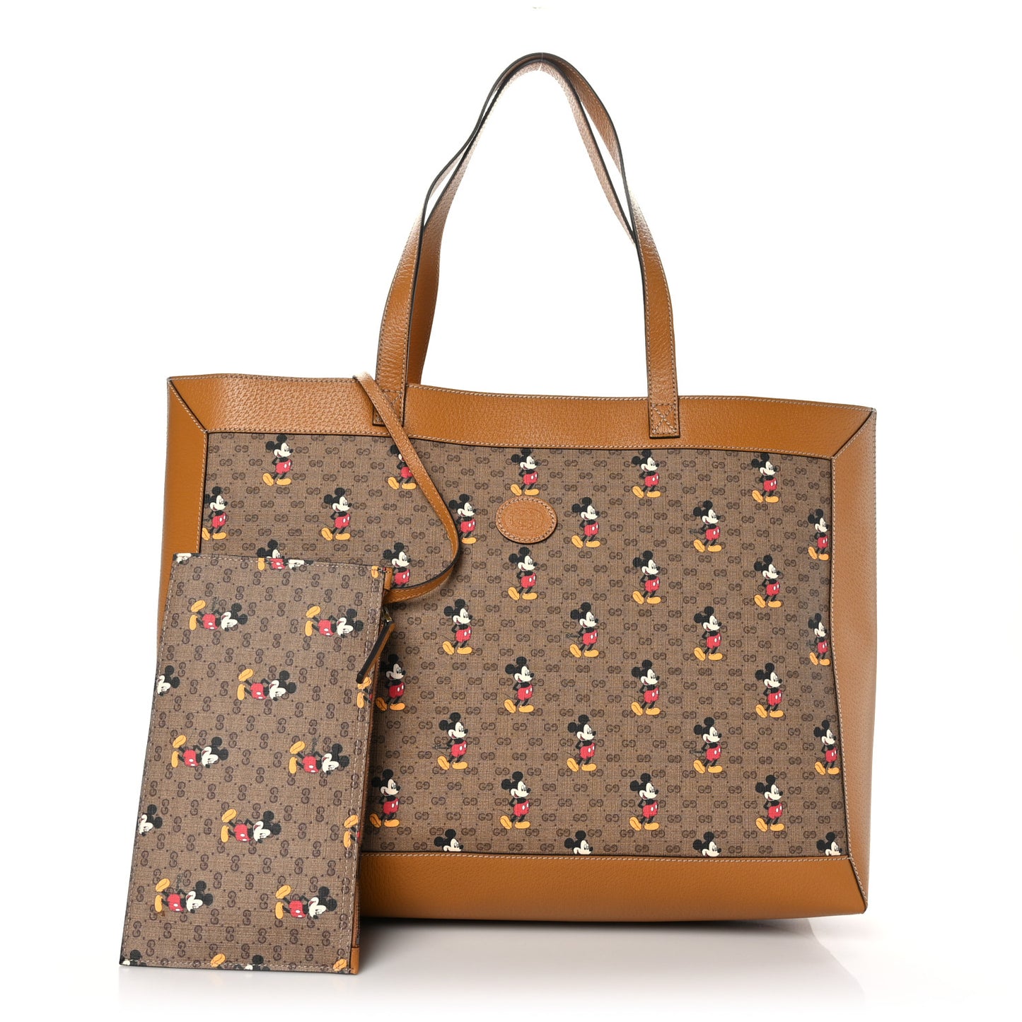 X DISNEY Mini Vintage GG Supreme Monogram Mickey Mouse Large Shopping Tote Beige Vintage Sun Oil