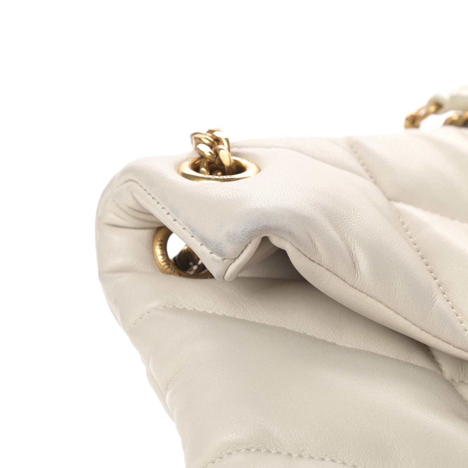 Saint Laurent Lambskin Quilted Small Loulou Puffer Monogram Chain Satchel Crema Soft 13 of 15