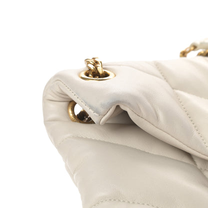 Saint Laurent Lambskin Quilted Small Loulou Puffer Monogram Chain Satchel Crema Soft 13 of 15