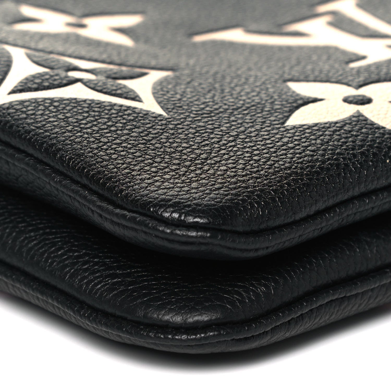 Louis Vuitton Empreinte Monogram Giant Double Zip Pochette Black Cream 7 of 8