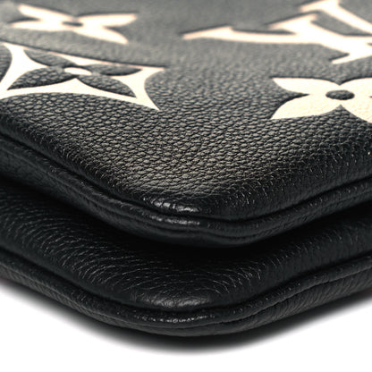 Louis Vuitton Empreinte Monogram Giant Double Zip Pochette Black Cream 7 of 8