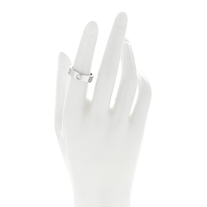 Cartier 18K White Gold 3 Diamond 5.5mm LOVE Ring 52 6 2 of 4