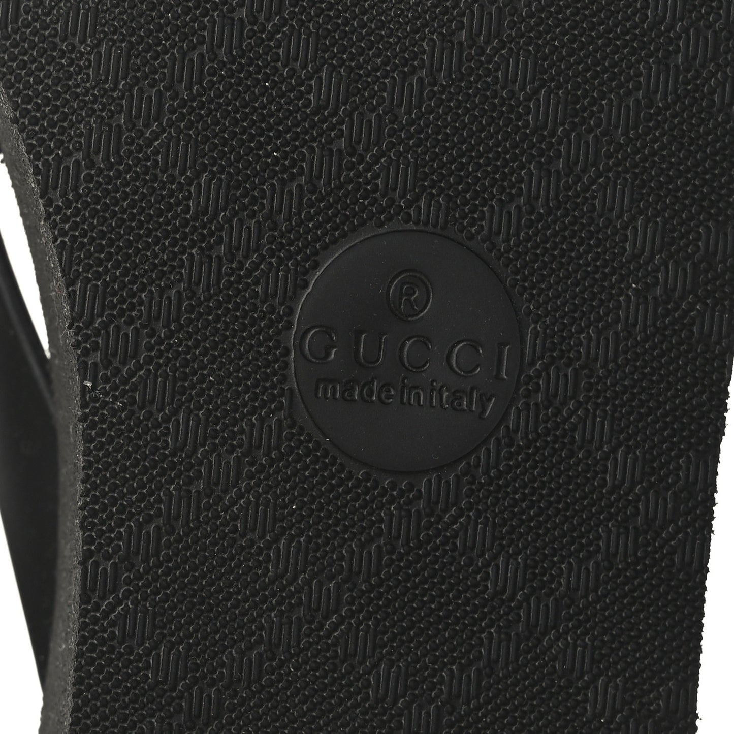 Rubber Chevron Womens GG Thong Sandals 36 Black
