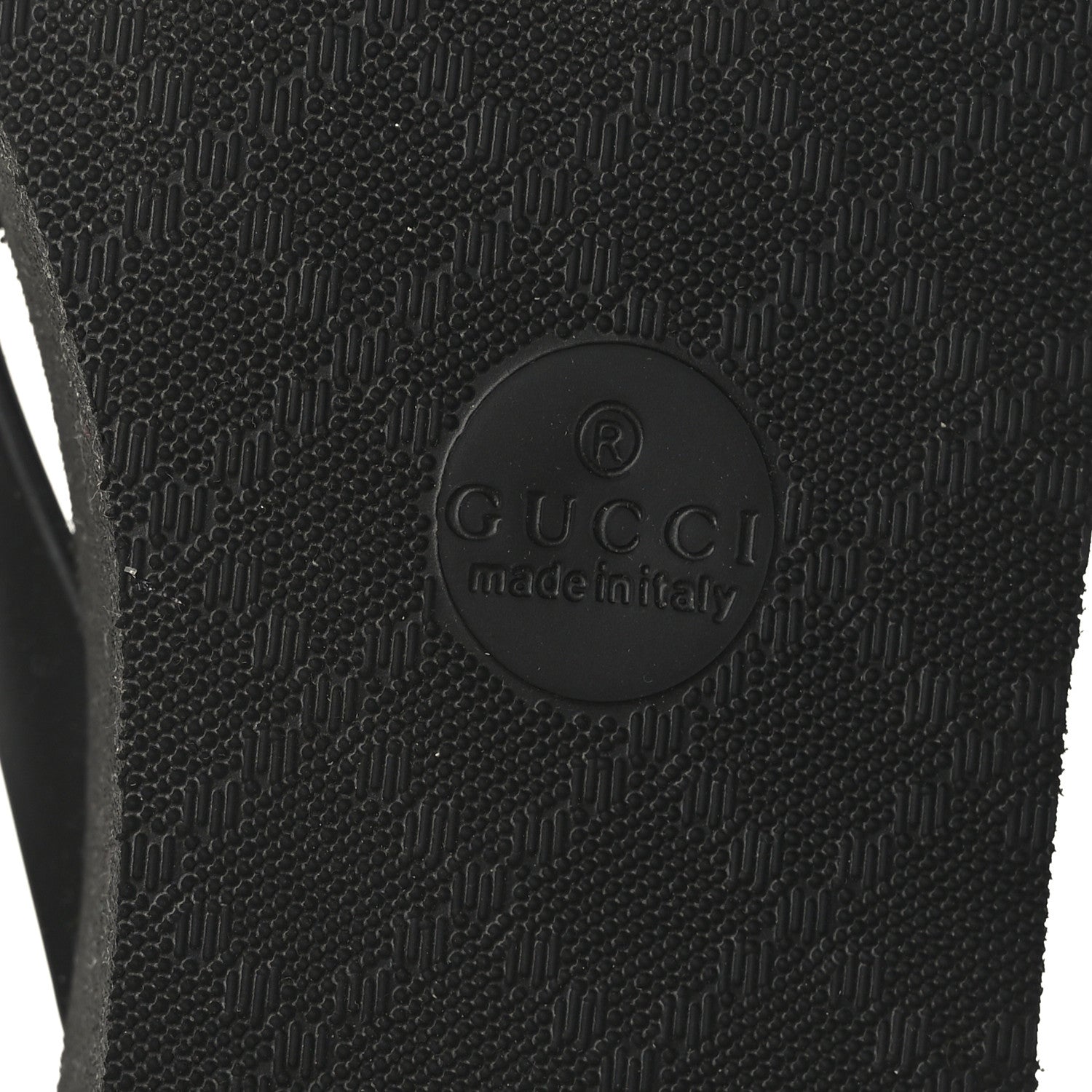 Gucci Rubber Chevron Womens GG Thong Sandals 36 Black 7 of 7