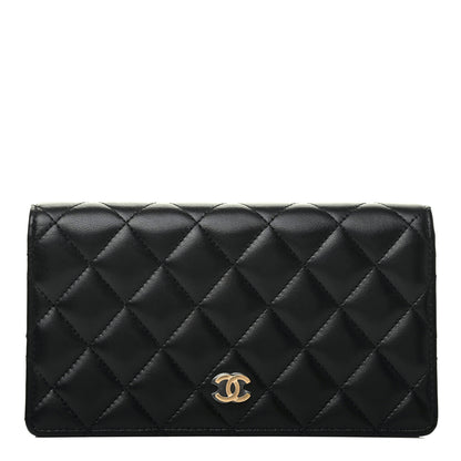 Chanel Lambskin Quilted Yen Wallet Black 1 of 10