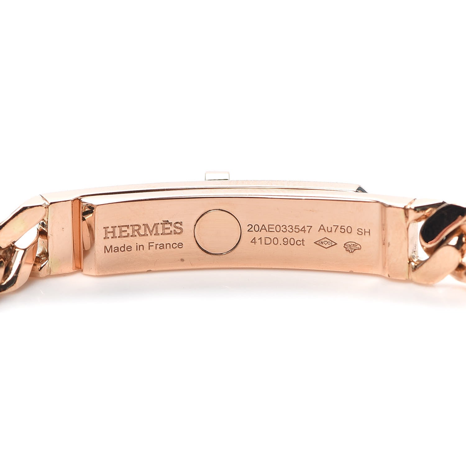 Hermes 18K Rose Gold Diamond PM Kelly Gourmette Bracelet SH 4 of 6