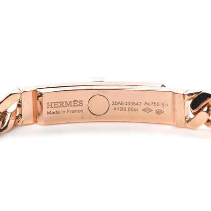 Hermes 18K Rose Gold Diamond PM Kelly Gourmette Bracelet SH 4 of 6