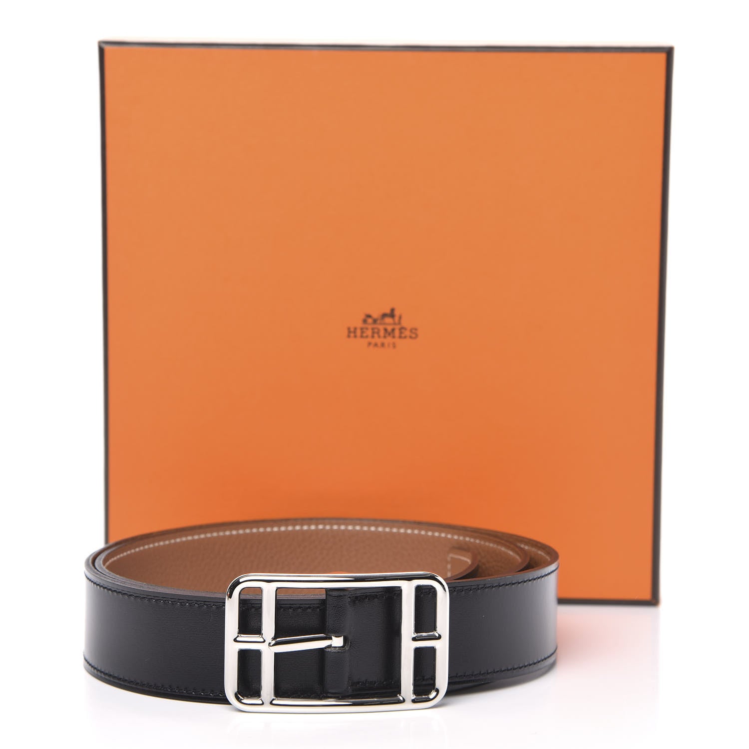 Hermes Box Togo 32mm Cape Cod Belt 90 Black Gold 5 of 5