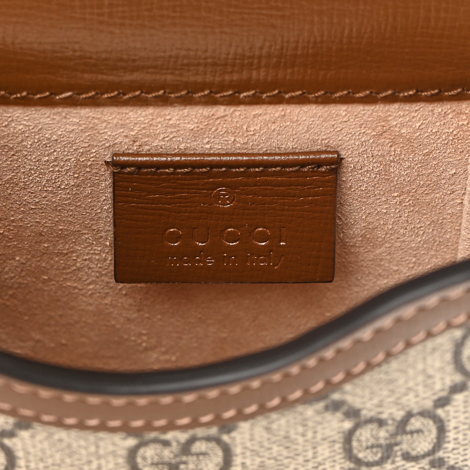 Gucci GG Supreme Monogram Mini Horsebit 1955 Crossbody Bag Beige Brown Sugar 6 of 11