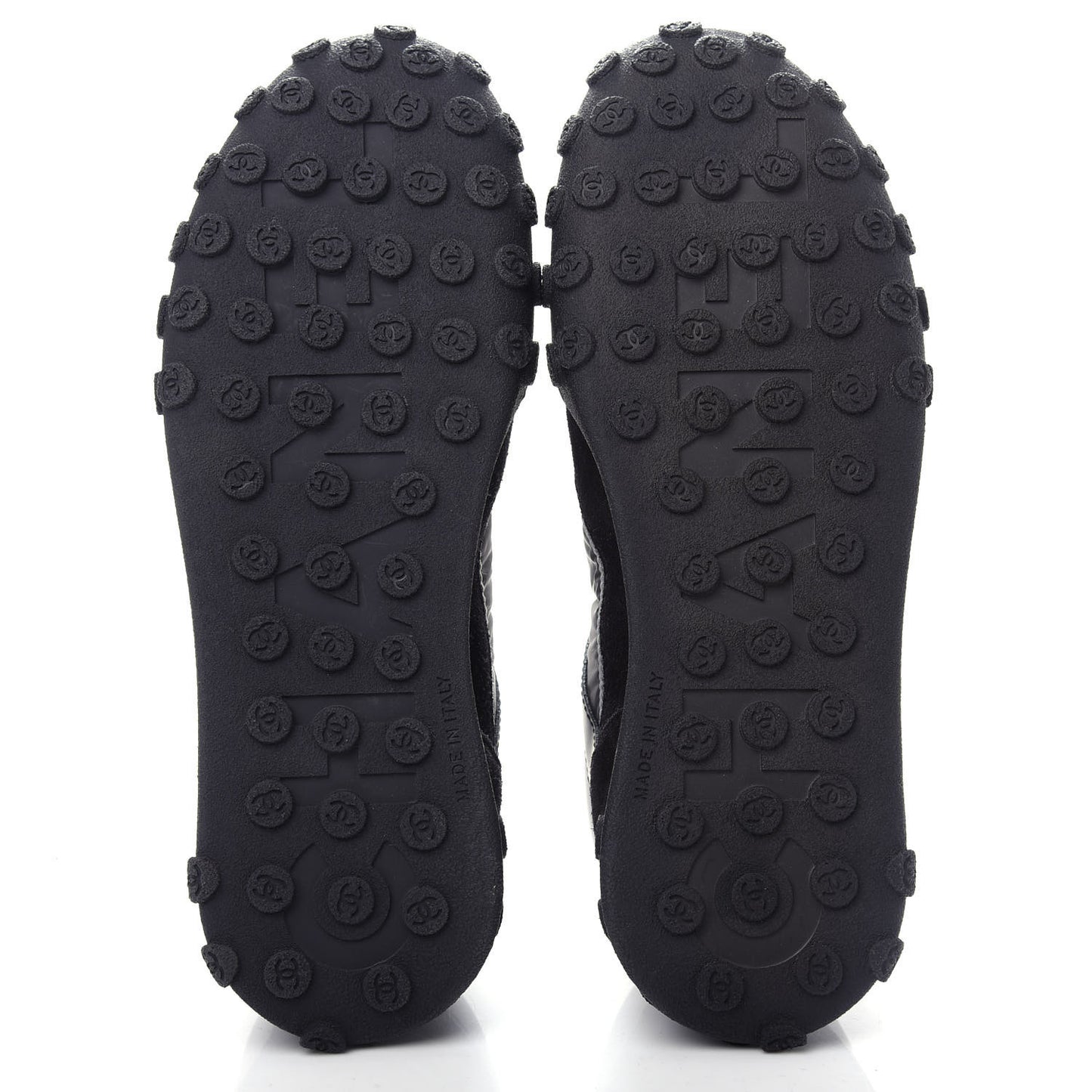 Nylon Calfskin Suede CC Sneakers 36.5 Grey Black White