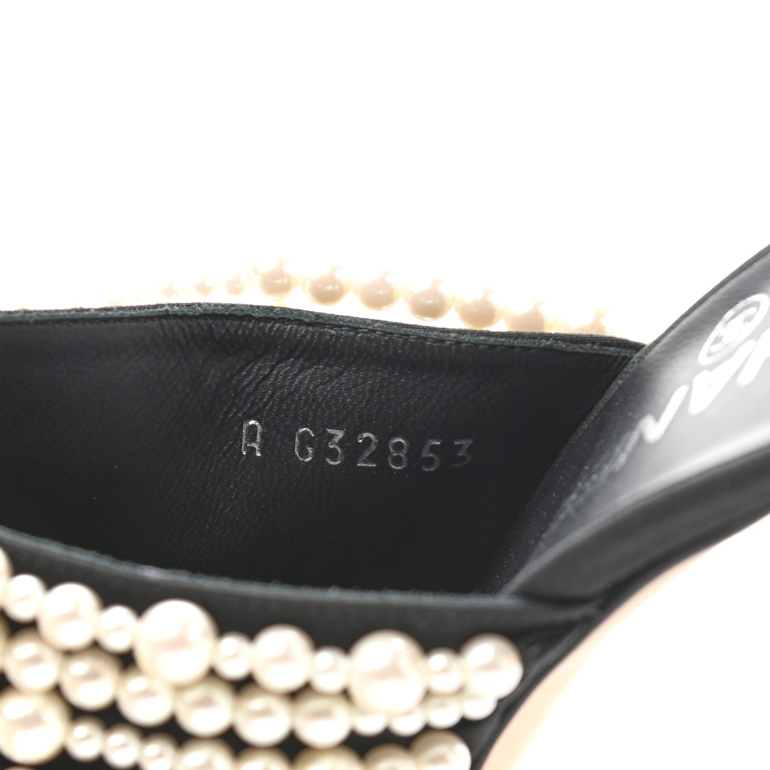 Chanel Satin Cap Toe CC Pearl Mule 40 Black 8 of 9
