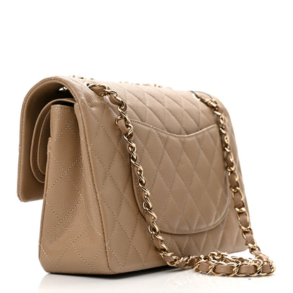 Chanel Caviar Quilted Medium Double Flap Beige 2 of 10