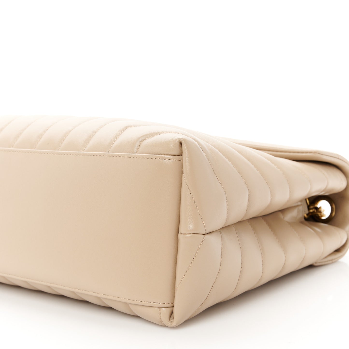 Calfskin Y Quilted Monogram Medium Loulou Chain Satchel Dark Beige