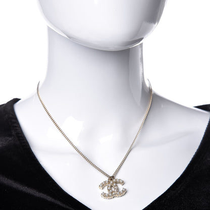 Chanel Pearl CC Pendant Necklace Light Gold 2 of 5
