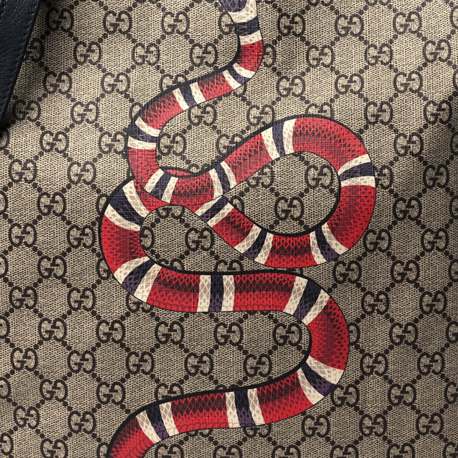 Gucci Soft GG Supreme Monogram Kingsnake Vertical Tote Black 9 of 11
