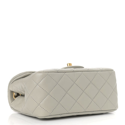Chanel Lambskin Quilted Mini Pearl Crush Flap Light Grey 4 of 9