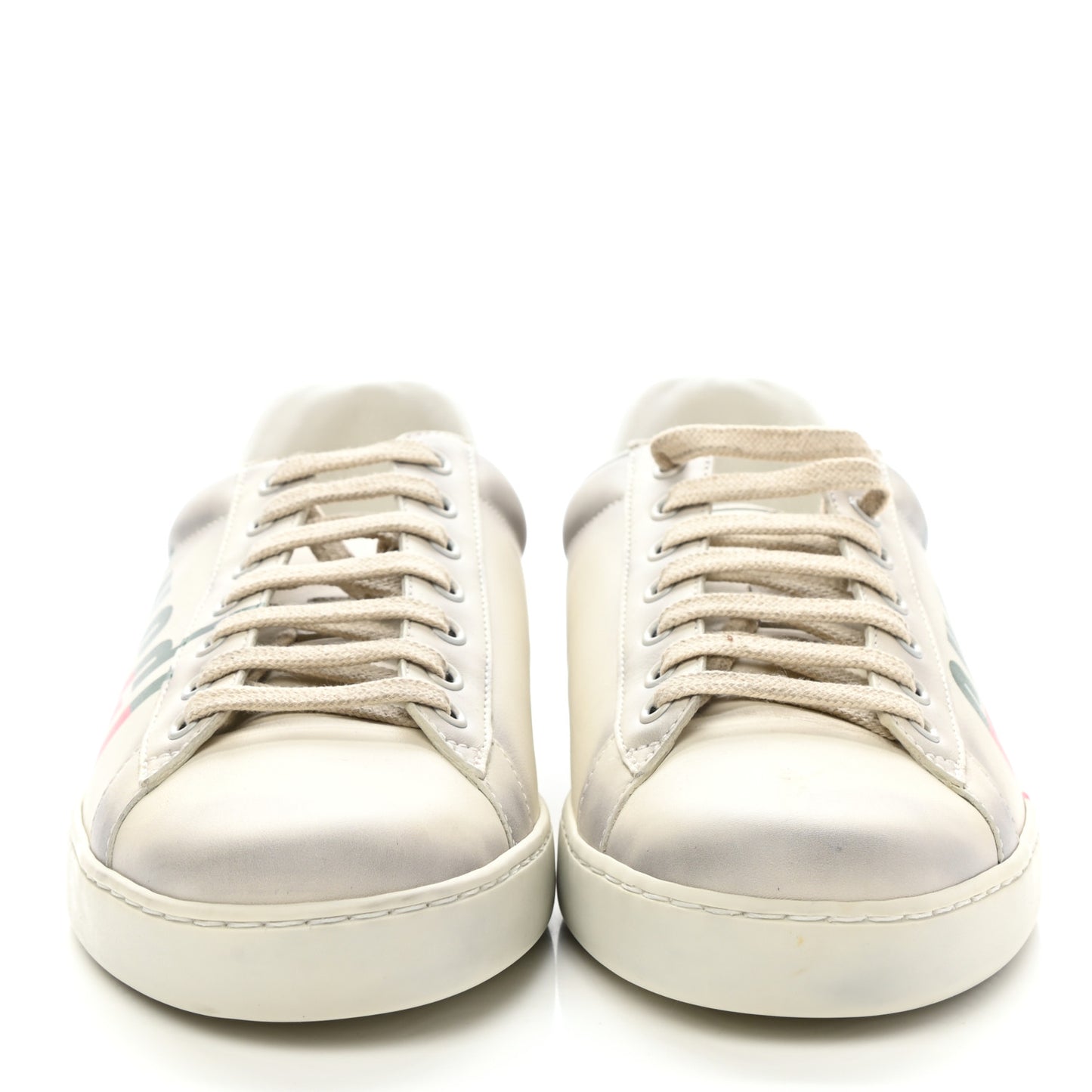 Distressed Calfskin Mens Ace Blade Sneakers 8 White