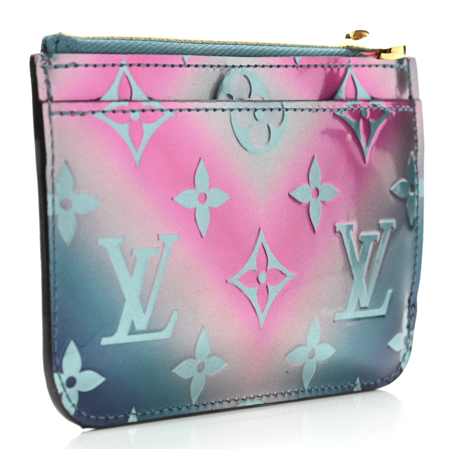 Louis Vuitton Metallic Vernis Degrade Key Pouch Blue Pink 3 of 6