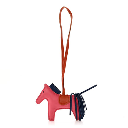 Hermes Milo Lambskin Grigri Rodeo Bag Charm PM Rose Azalee Cornaline Bleu De Malte 1 of 4