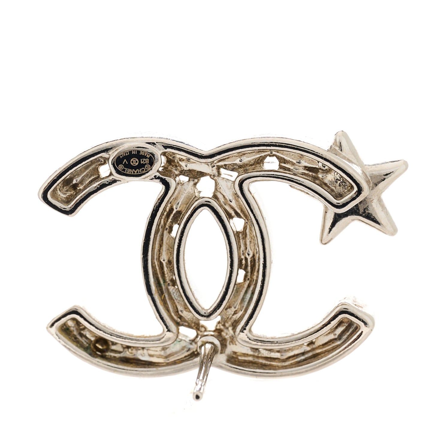 Crystal CC Starfall Earrings Silver