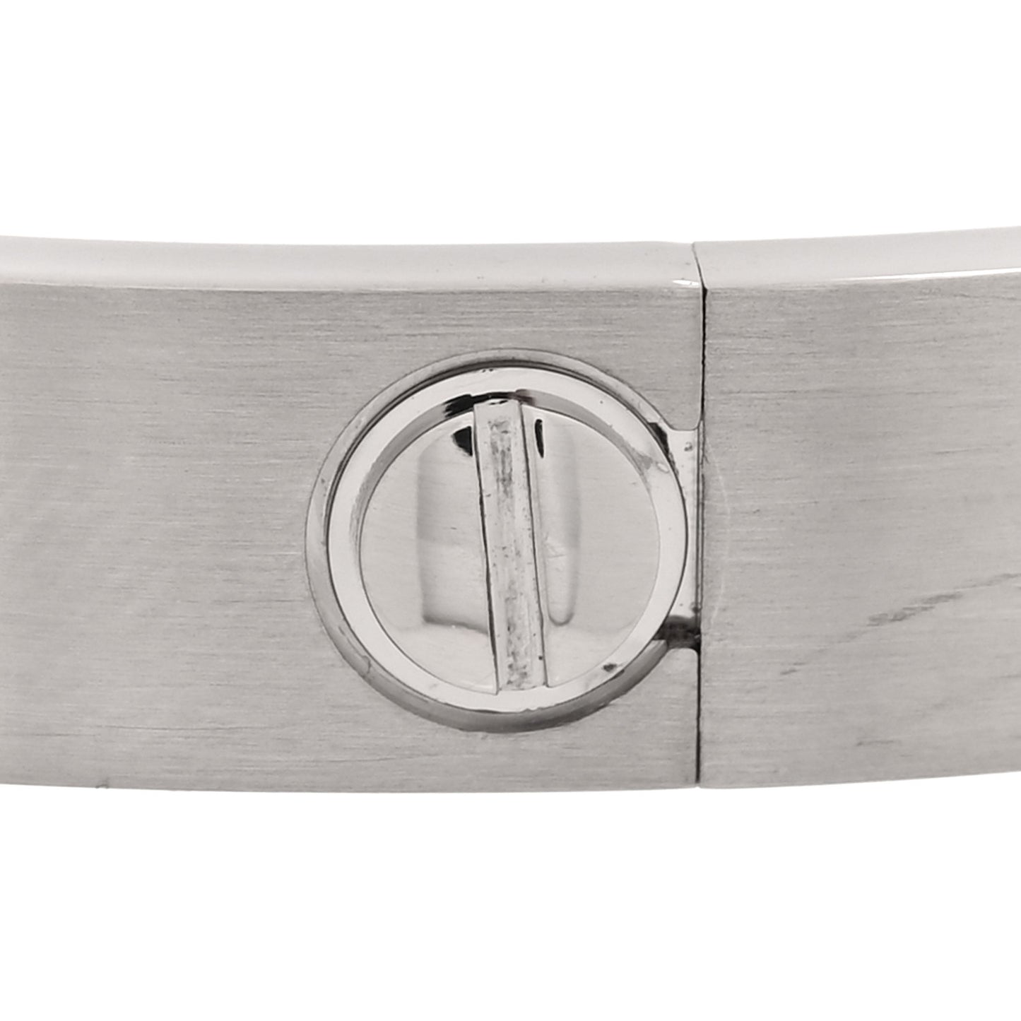 18K White Gold Brushed Finish LOVE Bracelet 20