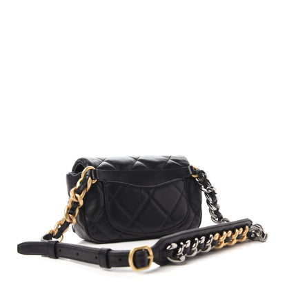 Chanel Goatskin Quilted Chanel 19 Waist Bag Black 3 of 11