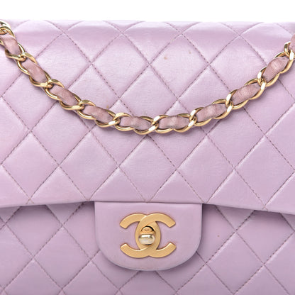 Chanel Lambskin Quilted Medium Double Flap Light Purple 10 of 11