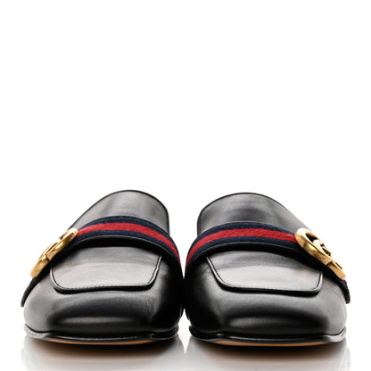 Gucci Calfskin Web Womens Peyton GG Slippers 40.5 Black 2 of 9