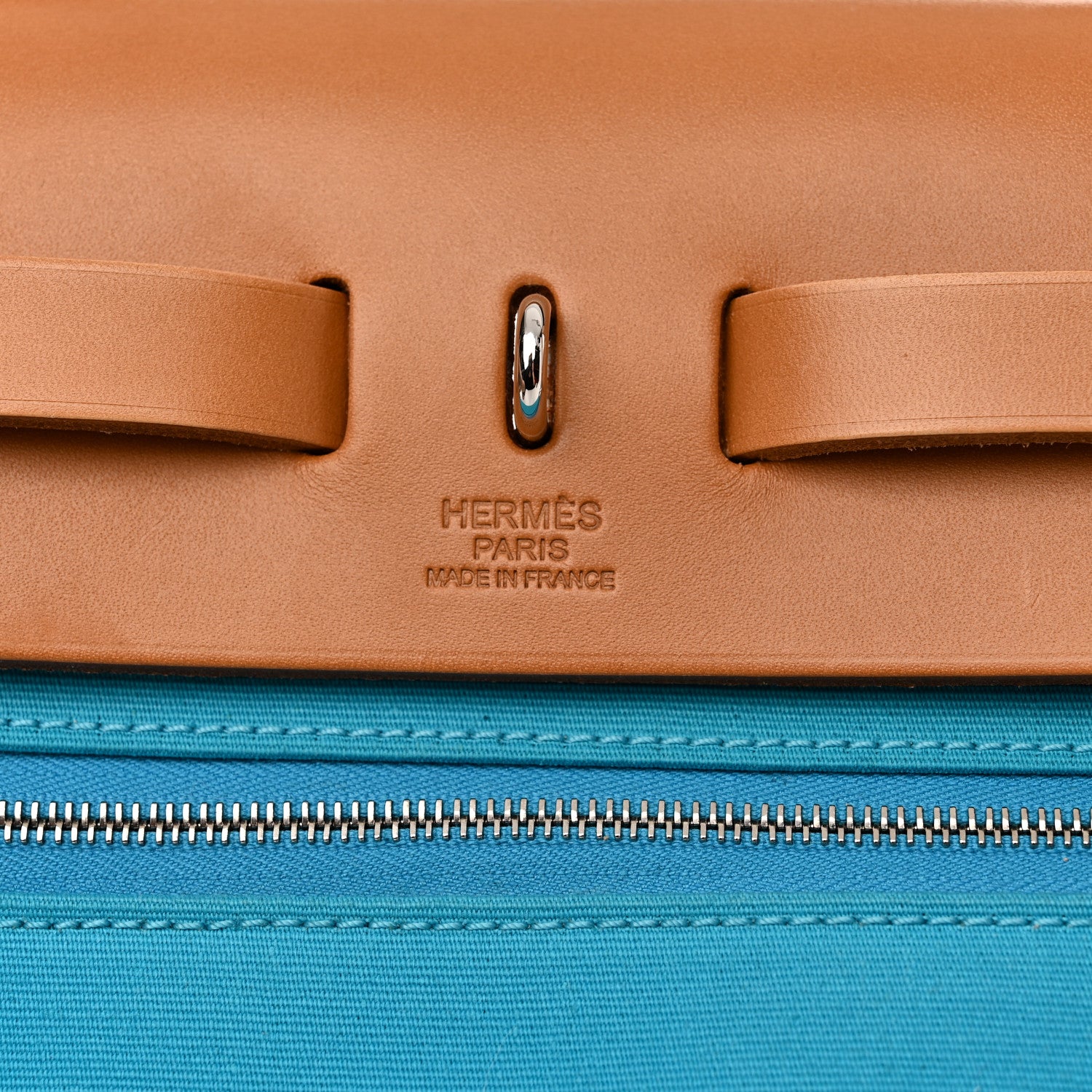 Hermes Toile Officier Vache Hunter Verso Herbag Zip PM 31 Bleu Azteque Menthe 5 of 13