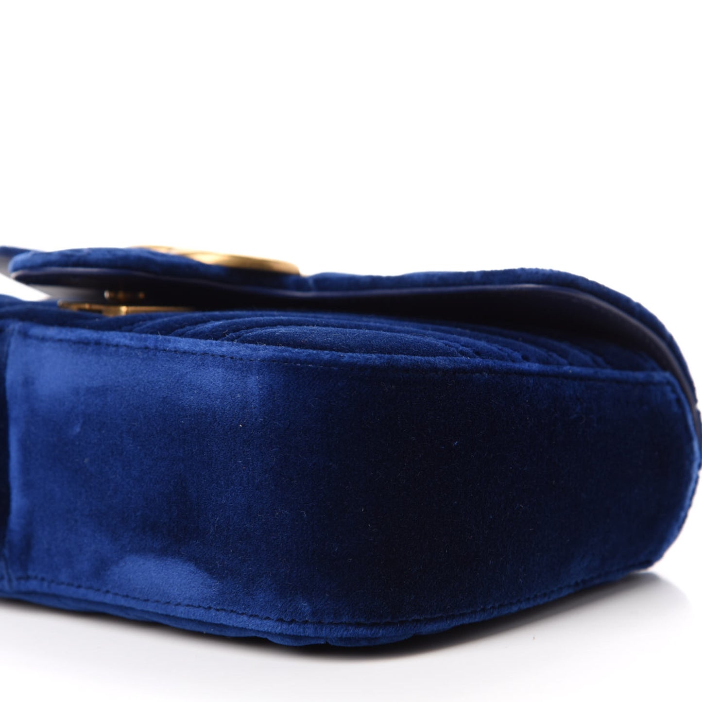 Velvet Matelasse Mini GG Marmont Shoulder Bag Cobalt Blue