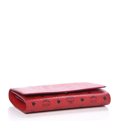 MCM Visetos Continental Flap Wallet Red 4 of 6